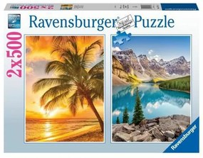 Puzzle Ravensburger Mountains & Beach 2 X 500 Peças