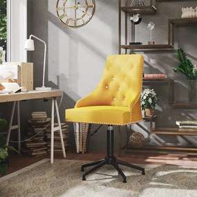 vidaXL Cadeira de escritório giratória veludo amarelo