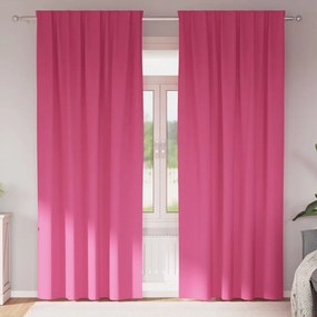 vidaXL Cortinas Blackout com Argolas 2 pcs Rosa Brilhante 260 x 140 cm