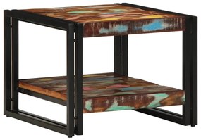 Mesa de centro multicor 50x50x38 cm madeira maciça recuperada