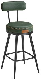 Conjunto de 2 bancos de bar com encosto Coleção EKHO 54 x 54 x 91 cm Verde floresta