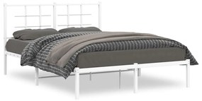 vidaXL Estrutura de cama com cabeceira 140x200 cm metal branco