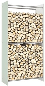 vidaXL Suporte para lenha 80x35x160 cm vidro branco