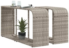 Prateleiras de arrumação 2 pcs vime PE cinzento-claro
