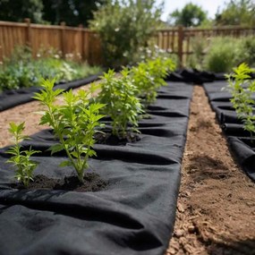 vidaXL Membrana de geotêxtil 1x10 m fibra de poliéster preto