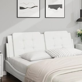 vidaXL Almofadão de cabeceira 152 cm couro artificial branco