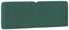 Almofadão de cabeceira 140 cm veludo verde-escuro