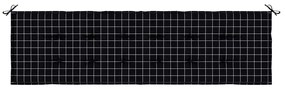 Almofada de Jardim - Padrão Xadrez Preto - 180 x 50 x 4 cm - Tecido Ox
