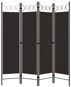 Divisória de quarto com 4 painéis 160x180 cm castanho