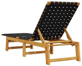 Espreguiçadeiras 2 pcs madeira de acácia maciça/tecido preto