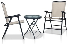 Conjunto bistrô 3 pcs aço cor creme