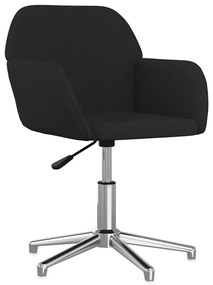 Cadeiras de jantar giratórias 2 pcs tecido preto