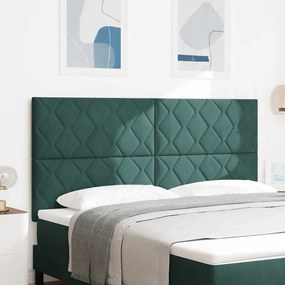 vidaXL Cabeceira Diamond Blocks em Veludo Verde Escuro – 180cm