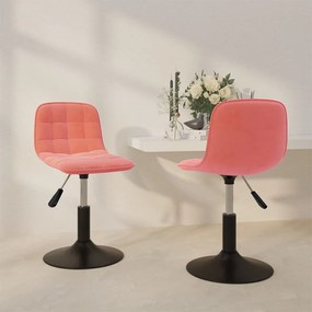 vidaXL Cadeiras de jantar giratórias 2 pcs veludo rosa