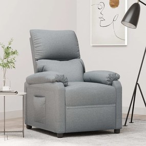 vidaXL Poltrona reclinável tecido cinzento-claro