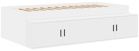 Estrutura de Cama Armazenadora Branca 80x200 cm