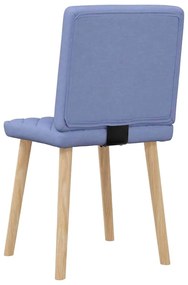 Cadeiras de jantar 2 pcs Jeans Tecido Azul