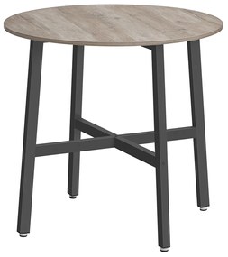 Mesa jantar de cozinha, sala redonda 80 x 75 cm Greige-preta