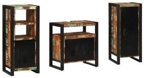 vidaXL Conjunto de Móveis para Banheiro 3 pcs Madeira Reforçada Sólida