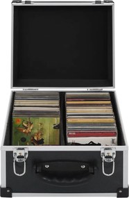 vidaXL Estojo para 40 CDs alumínio ABS preto