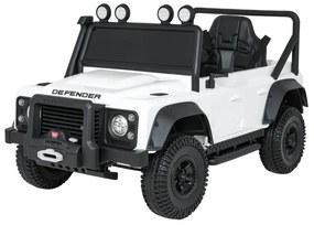 Jipe elétrico para Crianças 24V Land Rover Defender 110 SVX Concept Rodas Espuma EVA, Assento couro ecológico Branco