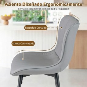 Conjunto de 2 bancos de bar em couro sintético 47 x 51 x 94 cm, com assento e encosto almofadados e apoio para os pés, com capacidade para 150 kg, par