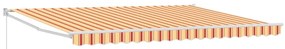Toldo Retrátil Manual Amarelo e Laranja 450x300 cm