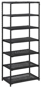 vidaXL Sapateira 50x30x120 cm vime PE preto