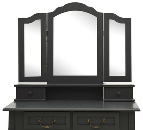 Conj. toucador com banco 80x69x141 cm madeira paulownia cinza
