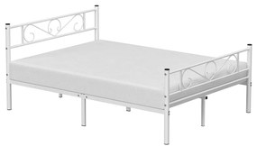 Estrutura de cama de casal em metal 140 x 190 branco