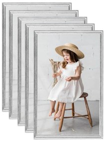 vidaXL Molduras para mesa 5 pcs 10x15 cm MDF prateado