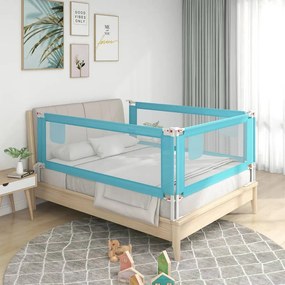 10212 vidaXL Barra de segurança p/ cama infantil tecido 160x25 cm azul
