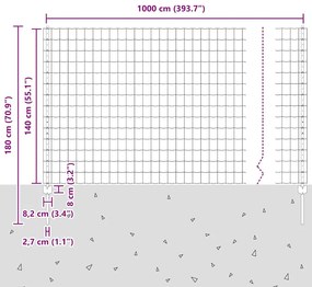 Cerca Euro com 5 Postes U Verde 1,4x10 m Aço