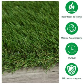 Relva artificial 1x4 m 40mm Grama sintética espessa para terraço e varanda com furos de drenagem Verde