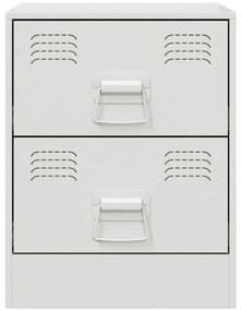 Mesa de cabeceira 34,5x39x44 cm aço branco