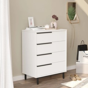 Cómoda Oceans com 4 Gavetas e Pernas Metálicas – 74,8x44,5x95,1 cm – B