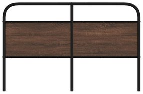 Cabeceira de cama 160cm derivados madeira/aço carvalho castanho