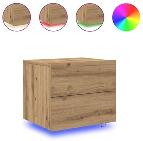 Guarda-Louças vidaXL com LED Montado na Parede Carvalho Artesanal 50x3