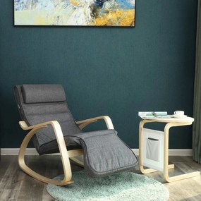 Cadeira de baloiço com apoio para os pés 67 x 125 x 91 cm cinzento escuro