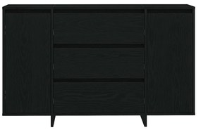 Sideboard Preto Carvalho 120x41x75 cm Madeira de Engenharia