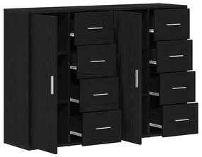Buffets 2 pcs Carvalho Preto 60x31x84 cm Madeira Engenharia