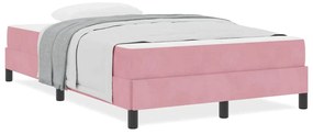 Cama box spring com colchão Rosa 120 x 200 cm Veludo