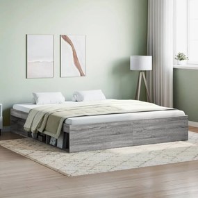 vidaXL Estrutura de cama super king size 180x200 cm cinzento sonoma