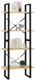 Estante com 4 prateleiras 60x30x140 cm pinho maciço castanho