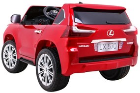 Carro elétrico para Crianças 24V 4x4 2 Lugares Lexus LX570 Rodas de EVA, Assento de couro Vermelho Pintado