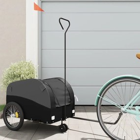 vidaXL Reboque para bicicleta 30 kg ferro preto