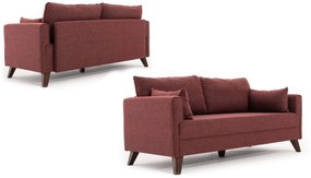 Sofá 2 Lugares "Oslo" - Vermelho Tinto - 177x85x81 cm - Design Moderno