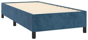Estrutura de cama sem colchão 100x200 cm veludo azul-escuro