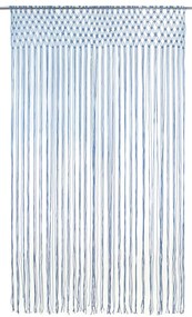 Cortina macramé 140x240 cm algodão azul