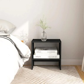 vidaXL Mesas de cabeceira 2 pcs 40x30,5x40 cm pinho maciço preto
